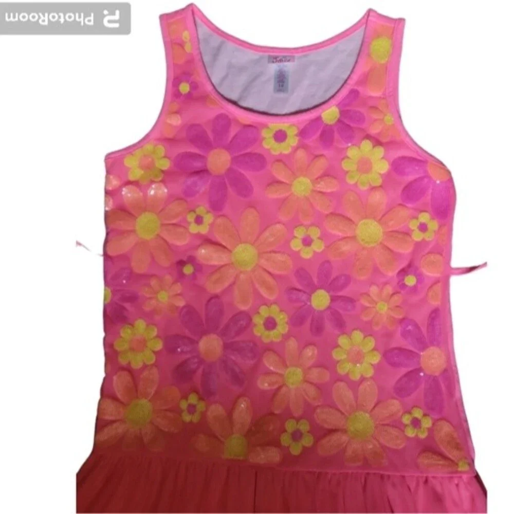 JUSTICE PINK SEQUIN SUMMER DRESS - 18